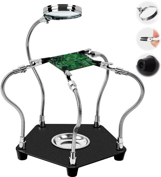Unyqoos Löthilfe mit Lupe und flexiblen® Armen für präzise Arbeit