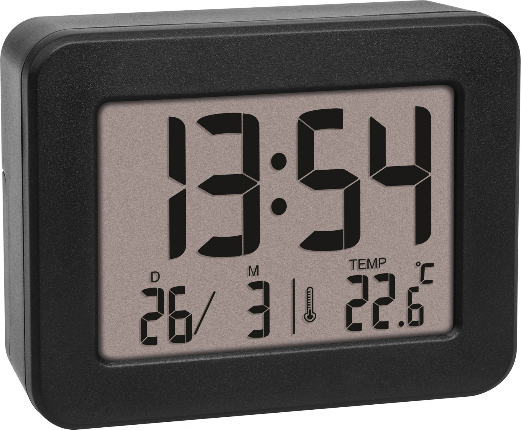 TFA Dostmann 60.2044.10 Quarz Wecker Grau Alarmzeiten 1 (60.2044.10)