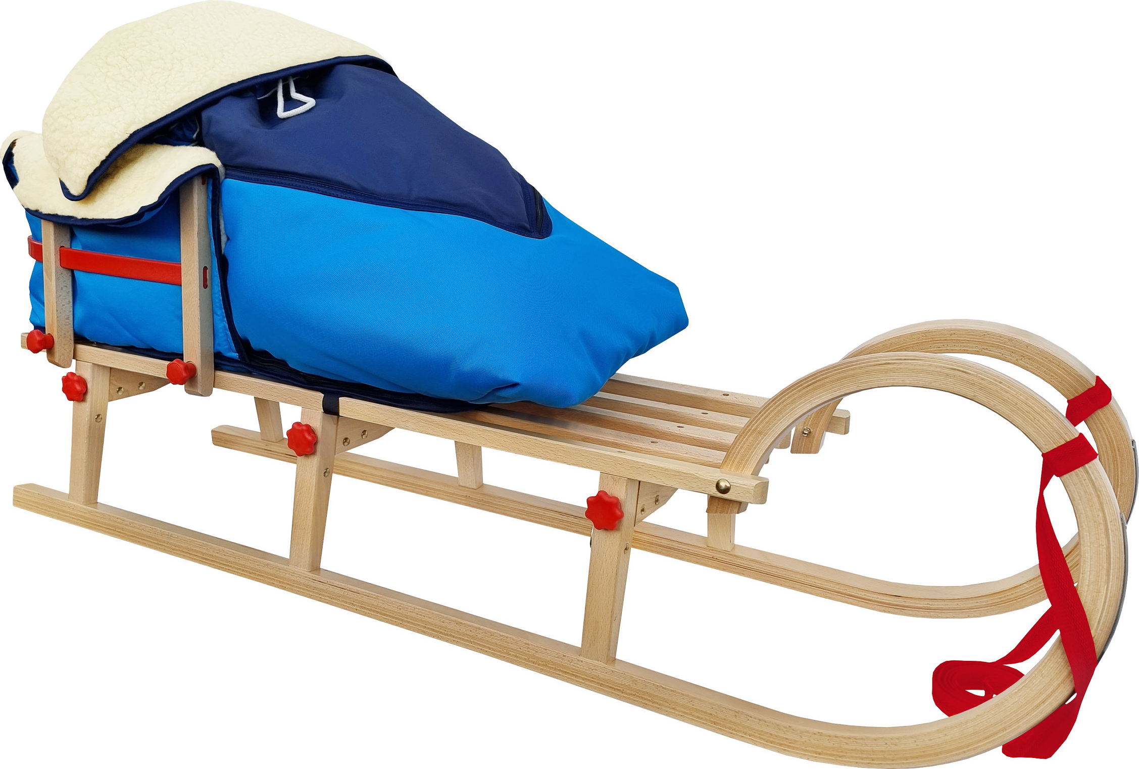 Erst-Holz Hörnerschlitten Klappschlitten Rodelschlitten Rodel Schlitten aus Holz wählbares Zubehör V-21-125