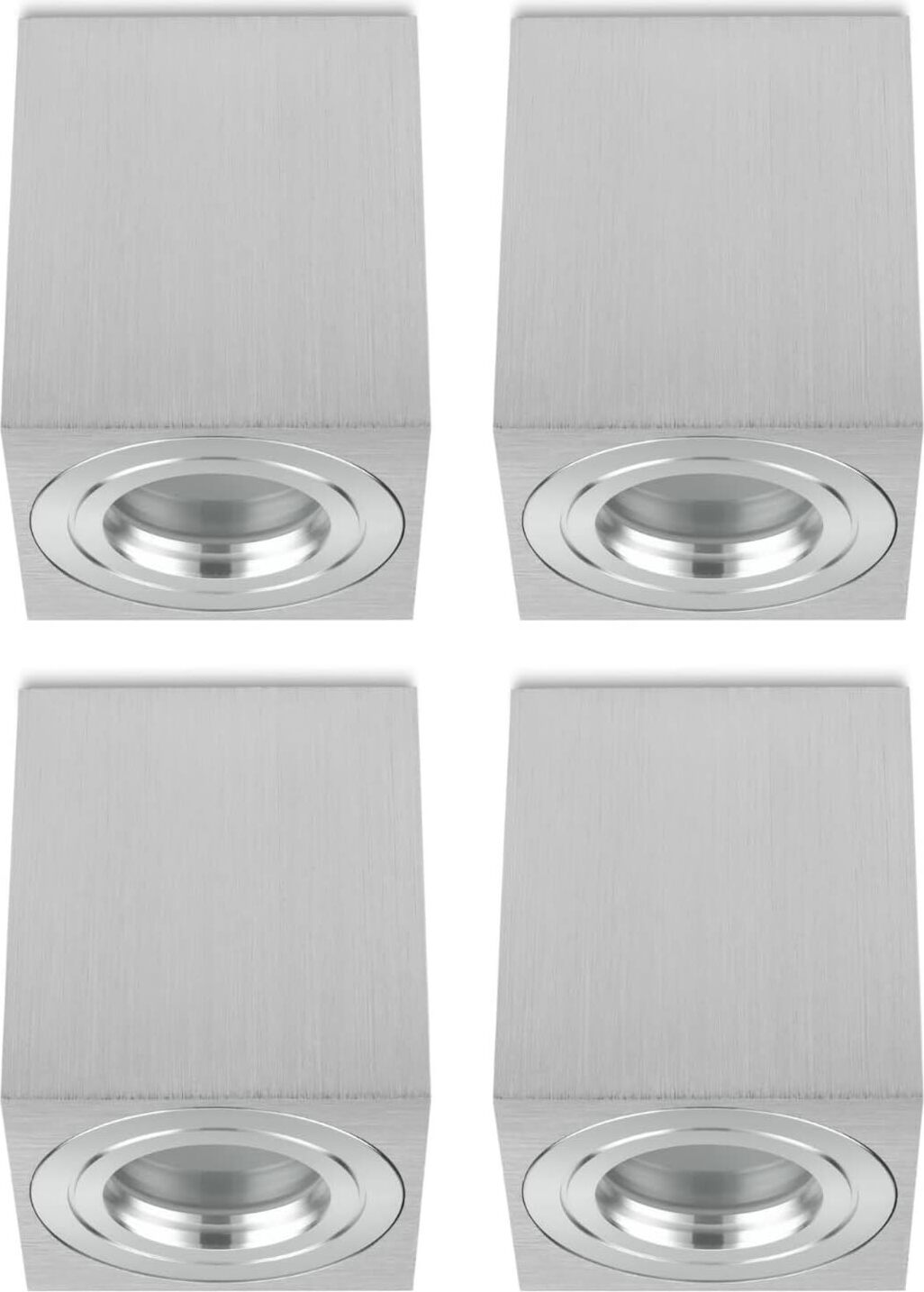 Sweet LED Aufbaustrahler Bad eckig GU10 Alu IP44 Deckenstrahler Aufbauspot 4er XV-DVSC-F612