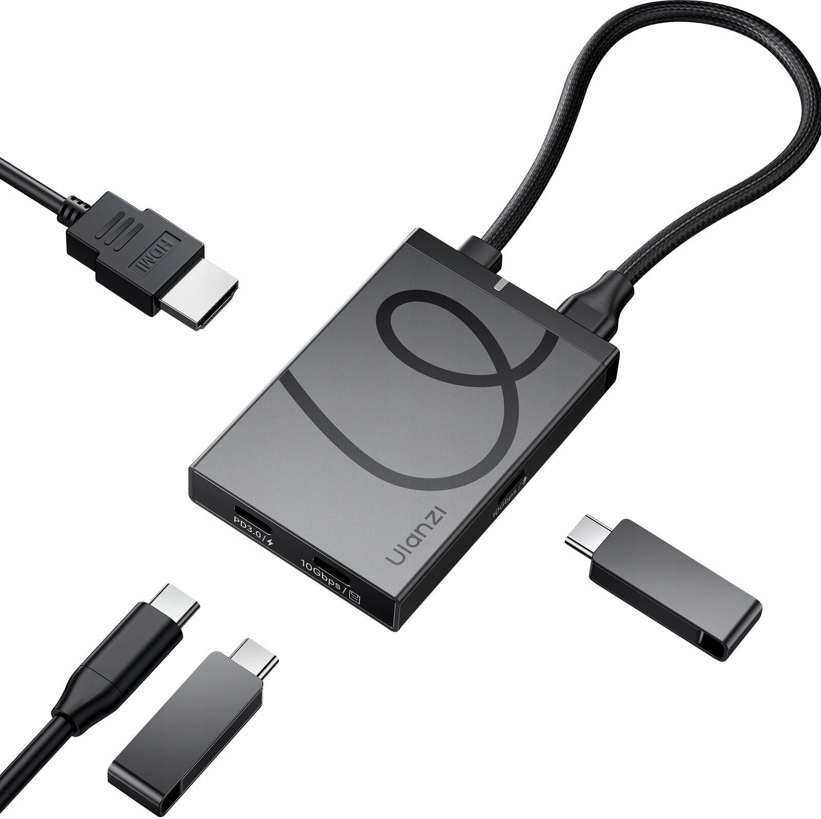 Rozbočovač 4 v 1 USB TYPE-C pre 1x HDMI 4K 3x USB-C PD3.0 10Gbps / Ulanzi H1