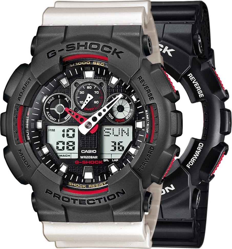 Zegarek Casio G-Shock SET GA-100-1A4ER + BEZEL 10467795 + PASEK 10395227 20BAR