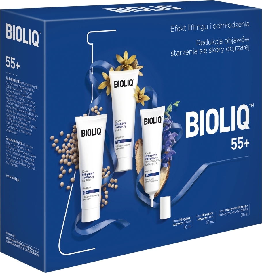 Vidaxl 55+ sada intenzívny liftingový očný krém na pery, krk a dekolt 30 ml + denný krém 50 ml + nočný krém 50 ml