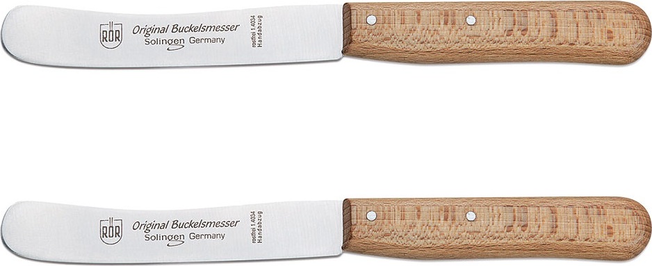 RÖR Messerset Buckelsmesser - 2-teilig, Griff aus Buchenholz - Solingen - 10280-2