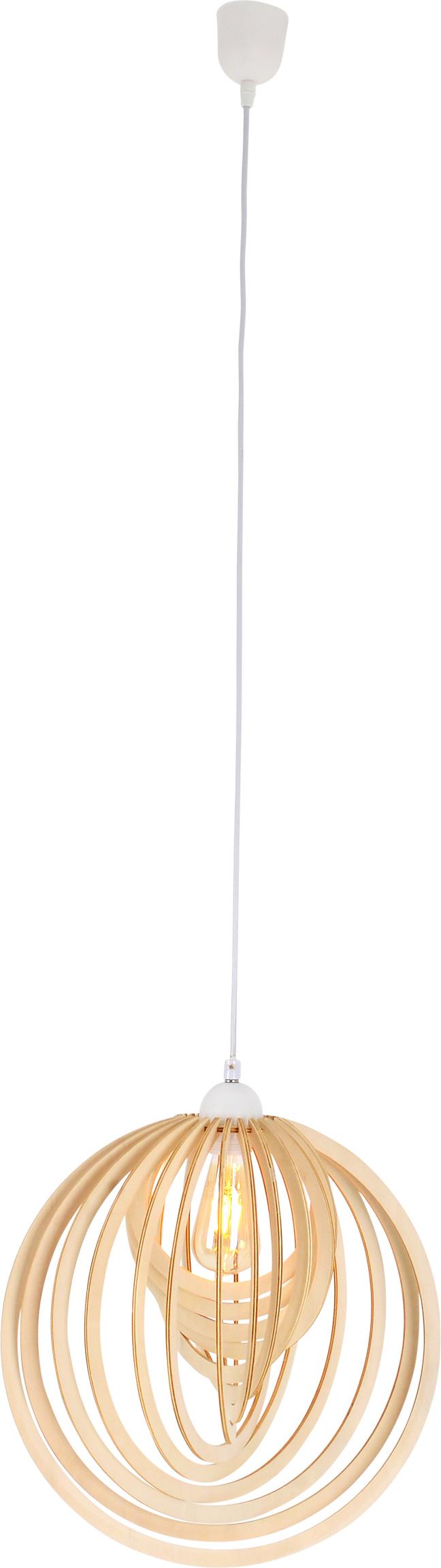 Näve Leuchten Pendelleuchte "ARMELLA" Ø: 40 cm natur Pendelleuchte "ARMELLA" Ø: 40 cm natur Pendelleuchten - Pendelleuchte "ARMELLA" D: 40 cm, Hängelampe im Scandi Style, aus Holz und Kunststoff in natur, 145 cm hoch, Ø 40 cm, E27-Fassung