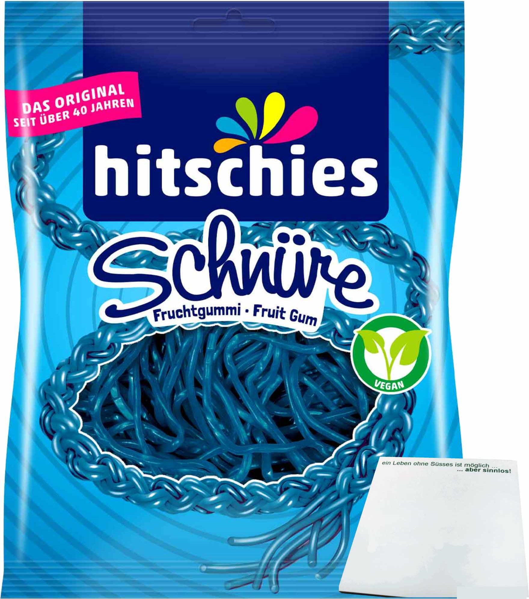 hitschies Schnüre Blau (125g Beutel) + usy Block