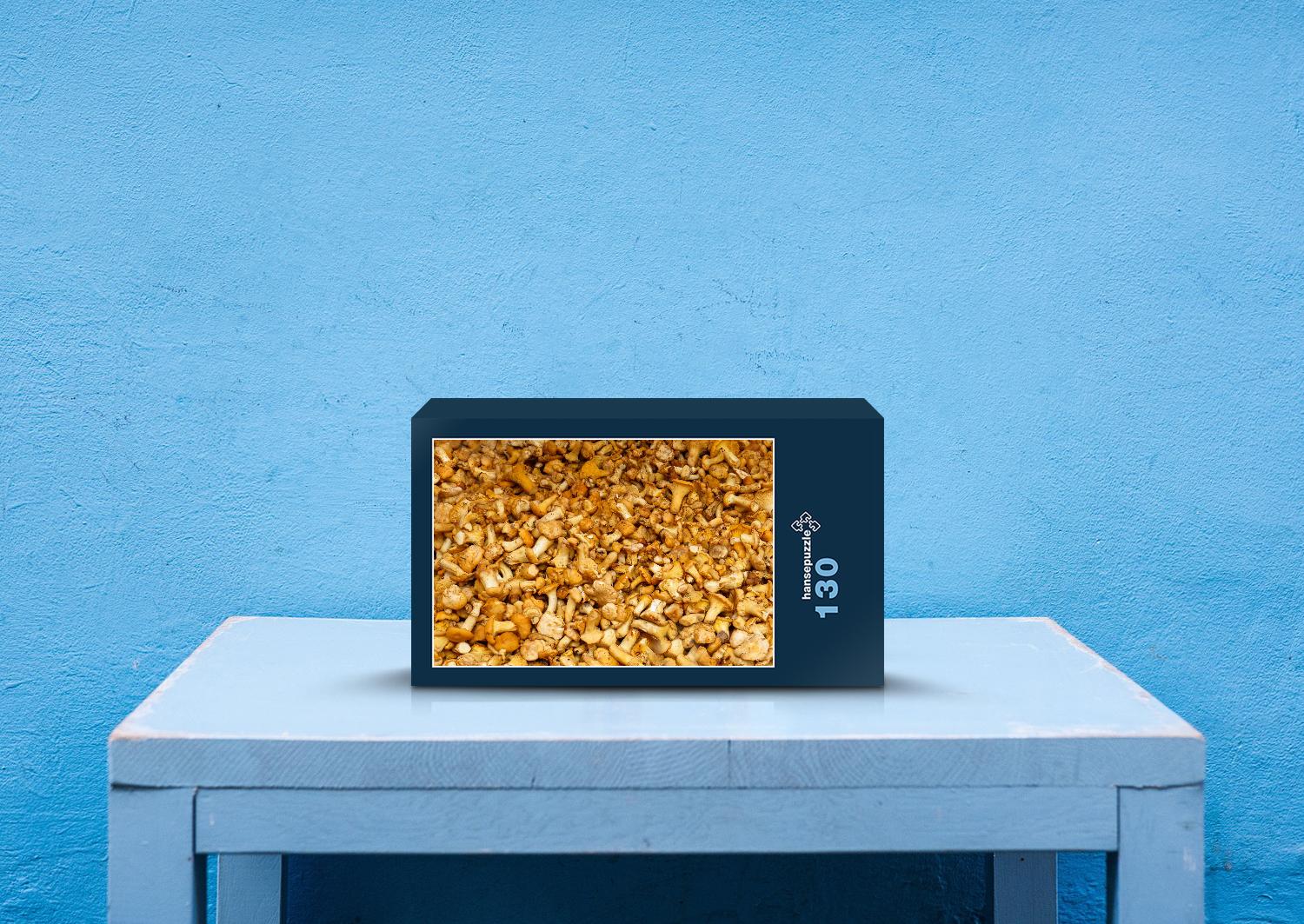 hansepuzzle 40698 - Pfifferlinge Puzzle, 130 Teile, Ernährung, 28,7 x 20,0cm mit hochwertiger Aufbewahrung, Kartonbox & Beutel 30698