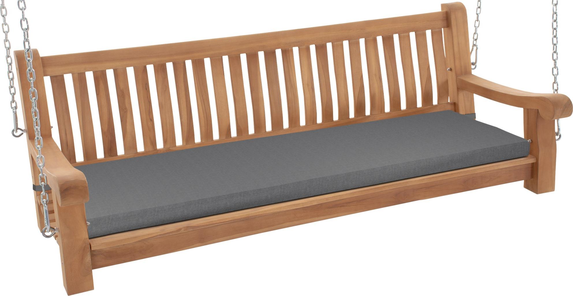 Schaukelbank MUVER - Holz Dunkelgrau 180x70x62 cm | Hängebank Gartenschaukel Zum Aufhängen Veranda-Schaukel