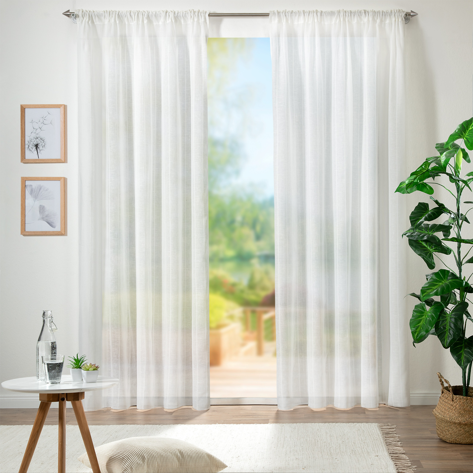 Heimtexland 127 Tenda A Pannello In Organza - Semitrasparente, Colore Champagne, 245x60 Cm