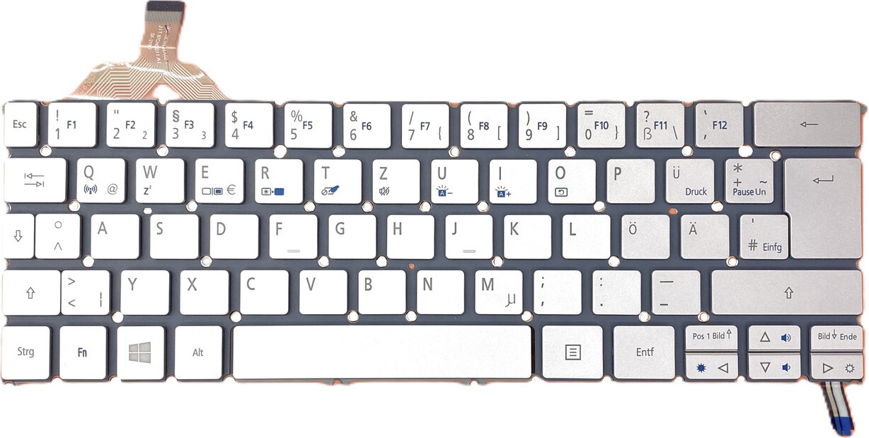T-ProTek DEUTSCHE - Silber mit Backlit Tastatur für Acer Aspire S7-392-74508G25tws