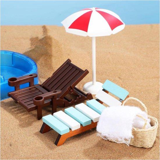 OEM Miniatur-Strandlandschaften - 5 Stücke - Mikro-Strandlandschaften - Accessoires - Sonnenschirm, Strandstuhl - Geburtstags-Geschenke - Mikro-Modell - DIY - Garten 2026