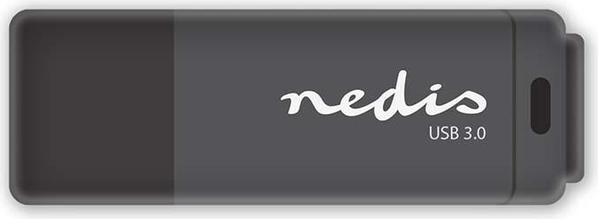 Nedis Flash Laufwerk - 128 GB - USB Type-A - Lesegeschwindigkeit: 80 MB/s - Schreibegeschwindigkeit: 10 MB/s FDRIU3128BK