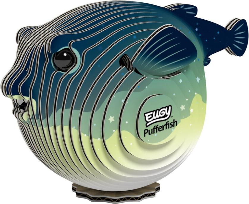 Eugy 3D Puzzle Kugelfisch - bunte Tierpuzzle aus Karton