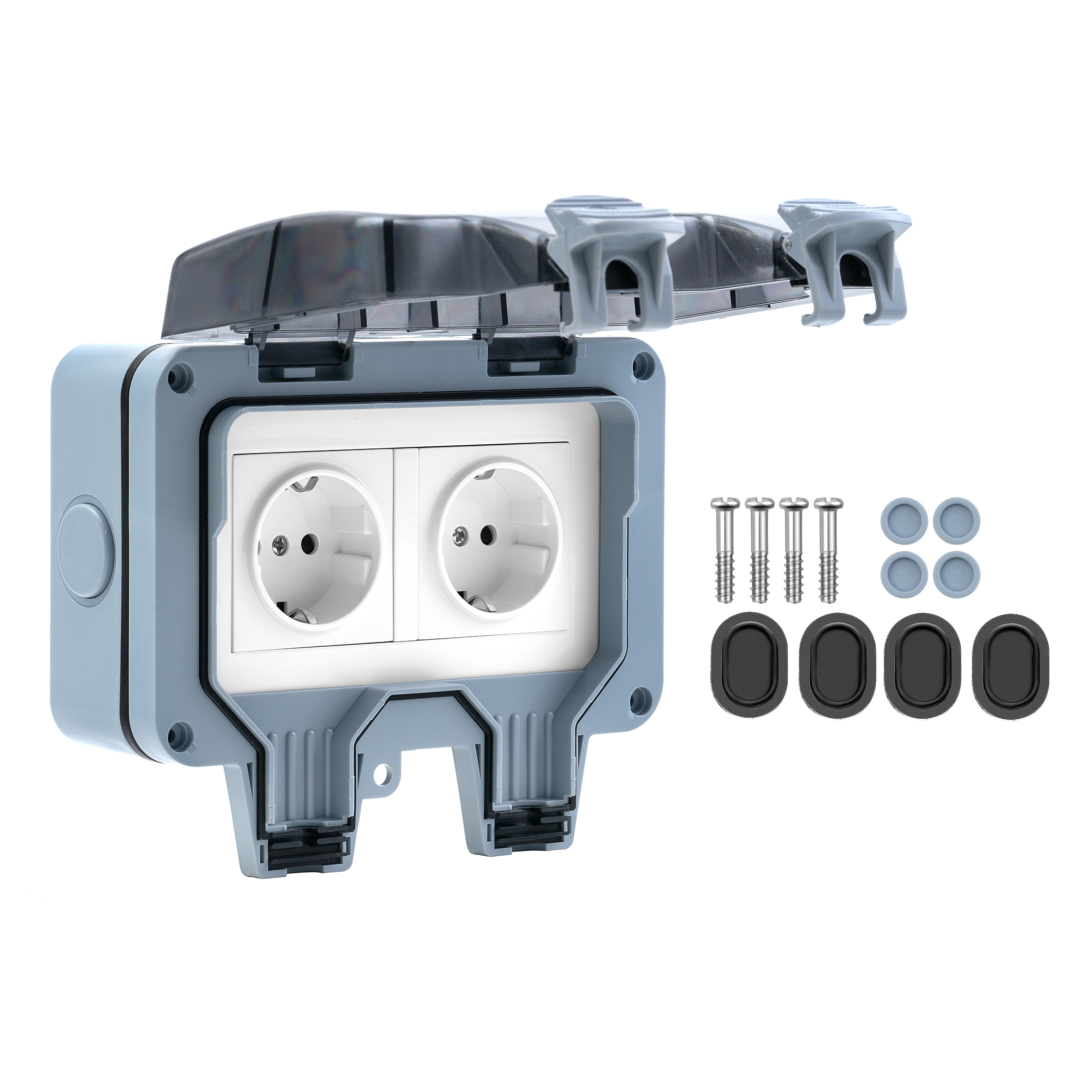 Bingo-Shop SEVICO IP66 Wandsteckdosen Outdoor Steckdose DE Gartensteckdose Außensteckdose V102