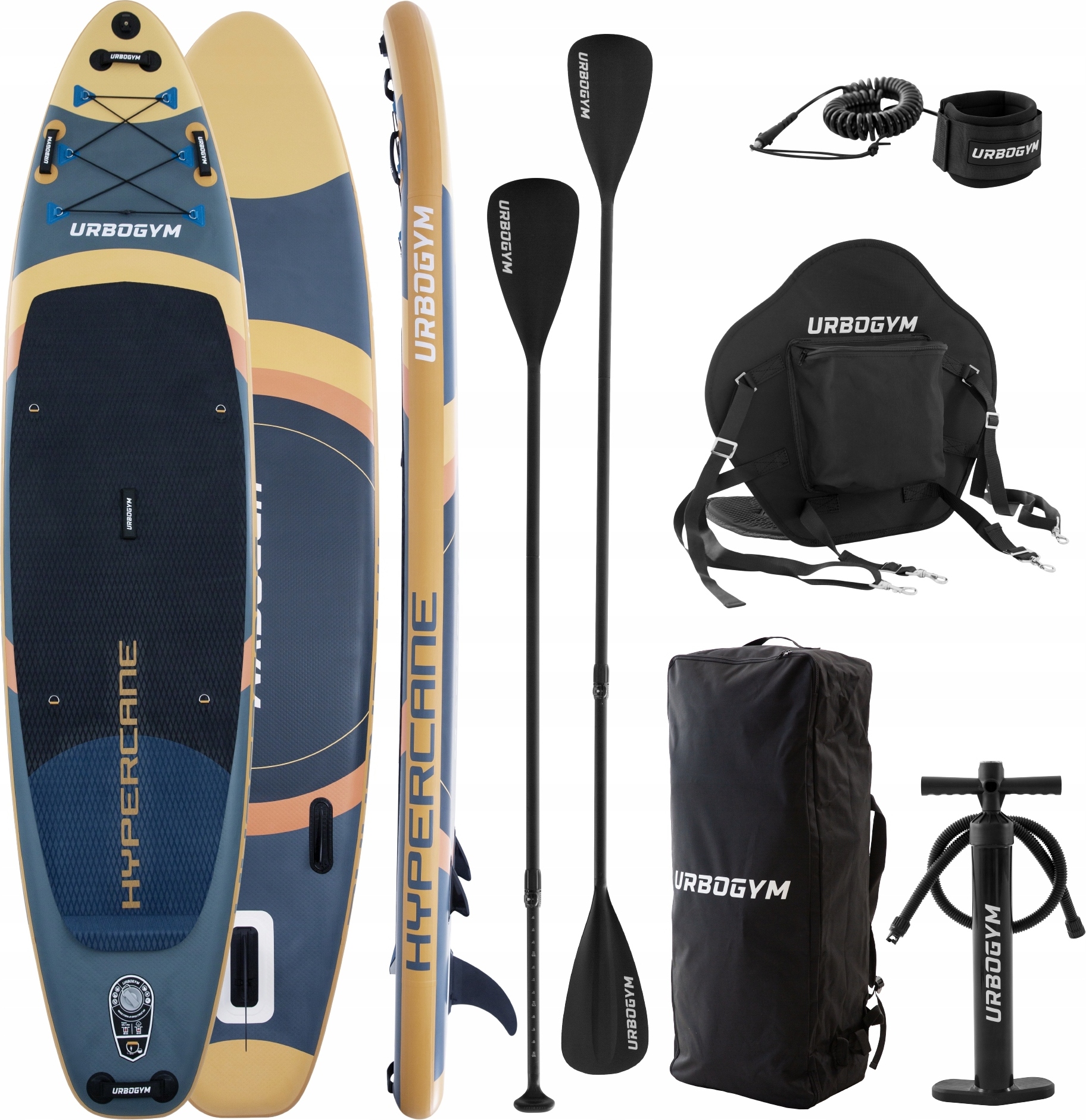 Urbogym Sup Aufblasbares Brett 350Cm Hybrid (Sup/Kayak) + Sitz + Go-Pro Griff