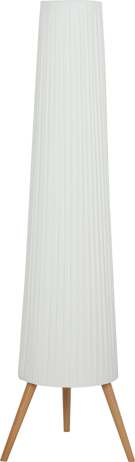 Welikera LED Stehlampe Wohnzimmer Dimmbar Holz mit Dreibein, Stehleuchte mit Fußschalter, 46 x 46 x 153 cm, Weiß KAUF-INTT-B31-613V90WT-004