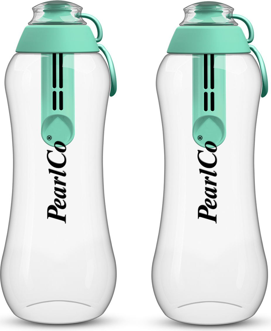 PearlCo Zwei Trinkflaschen mit Filter 0,7 Liter mint
