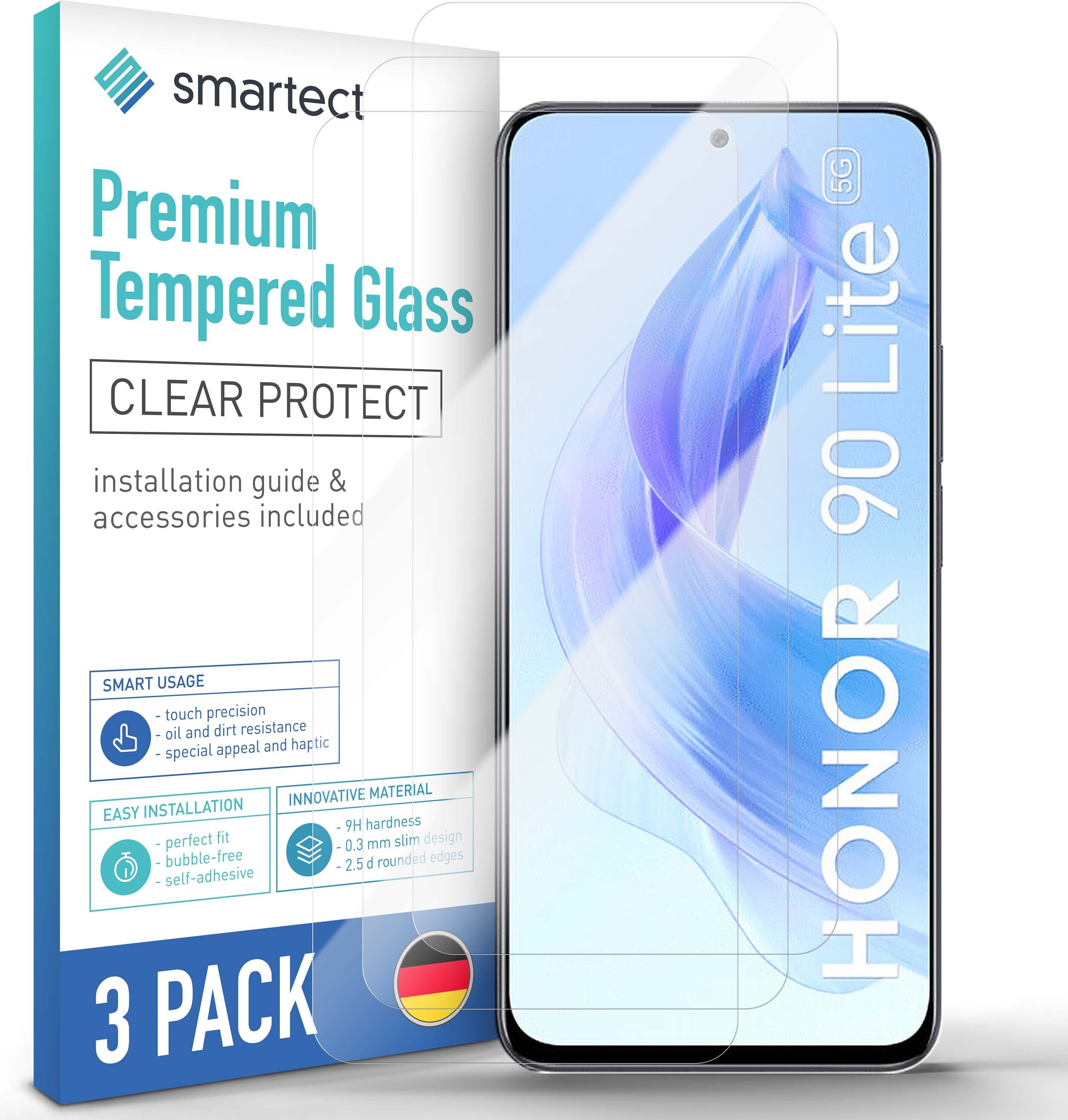 Smartect Schutzglas Für Huawei P Smart 2019 [3 Stück] – 9H Härte, Blasenfrei, Einfach Zu Montieren