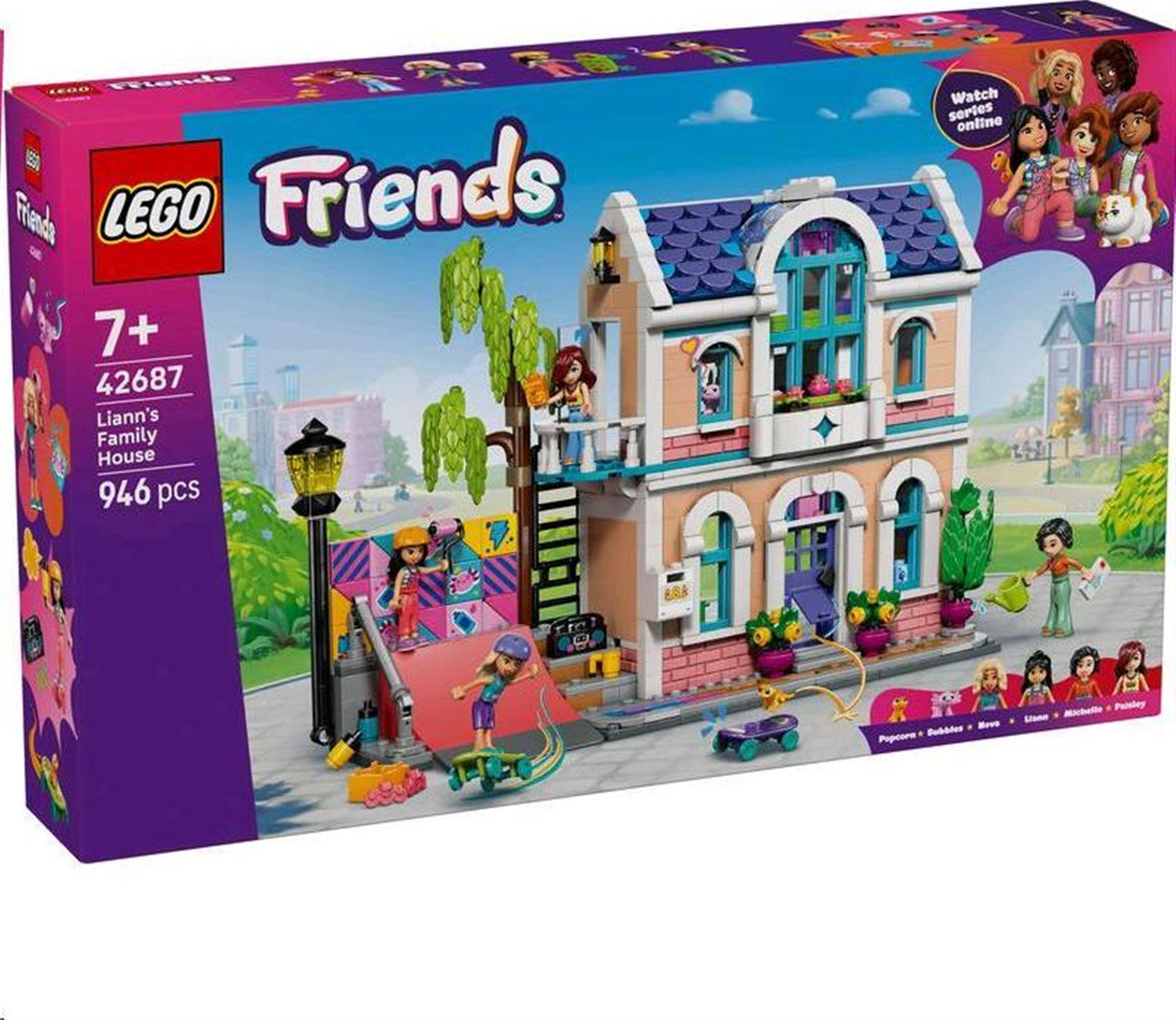 LEGO Friends Liann a jej rodinný dom, Stavebnica, 7 rok / roky, Plast, 946 kusov, 1,31 kg
