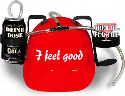 HSK Trinkhelm Spaßhelm mit Print - i feel good - 51611 Color - rot