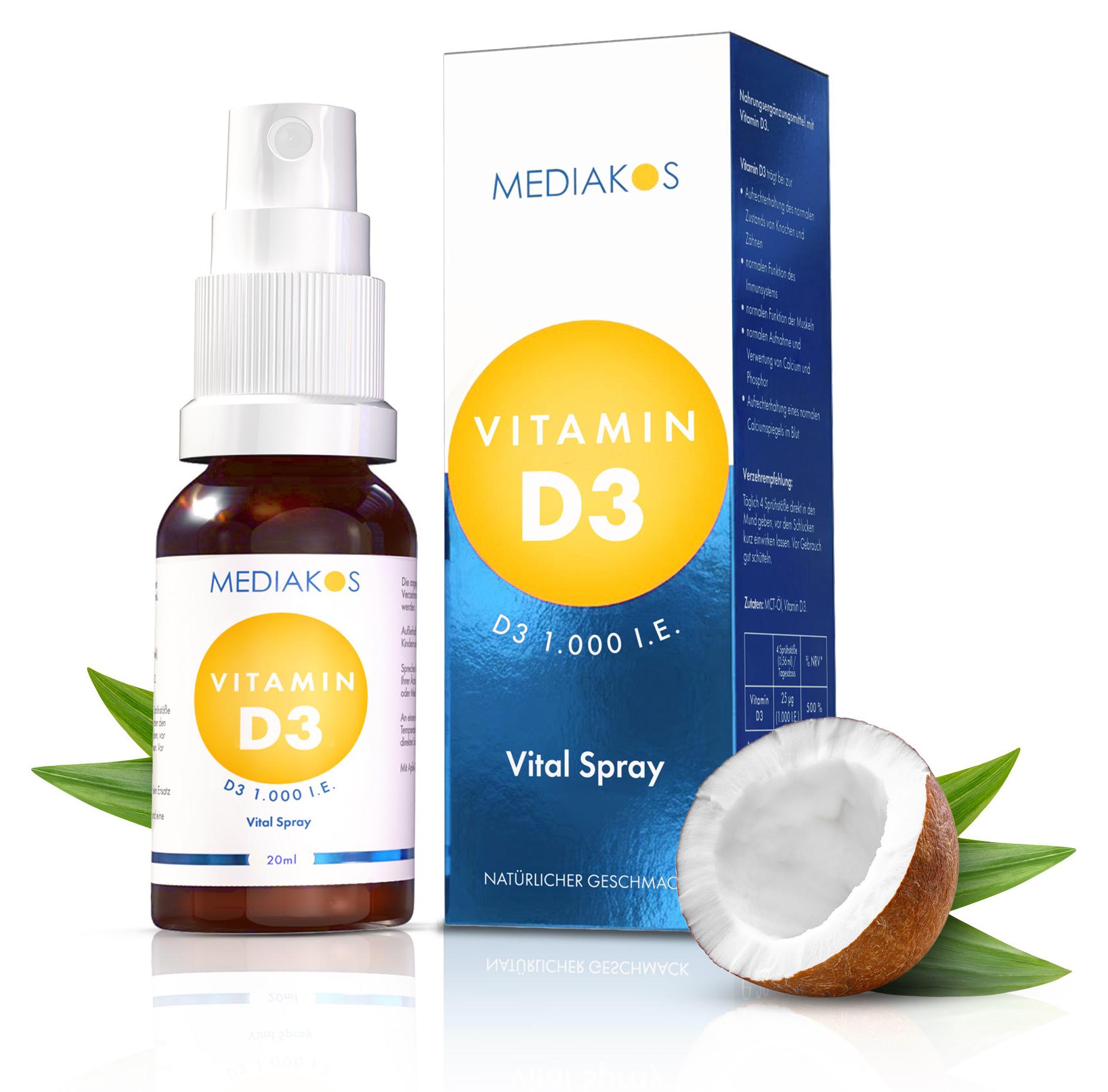 Mediakos GmbH Mediakos® Vitamin D3 1.000 I.E. Vital Spray 20 ml 1118133328575
