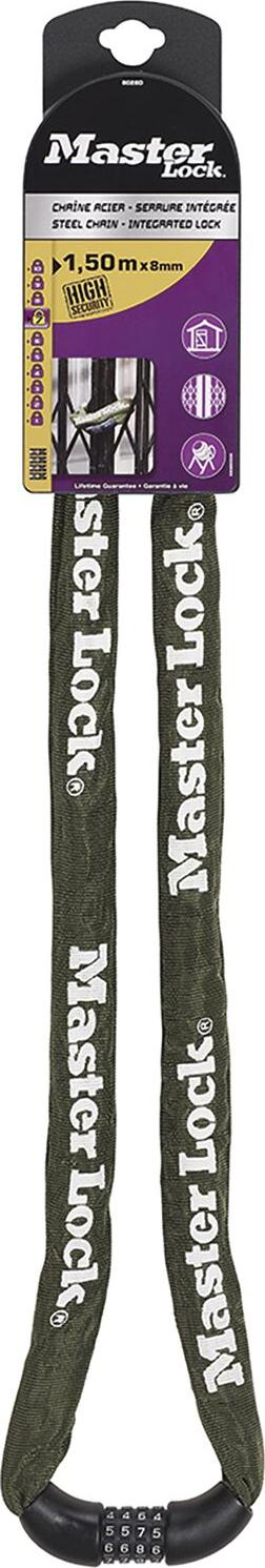 MASTER LOCK Zahlenkettenschloss 8028 EURD mit Nylonüberzug SB 8028EURD