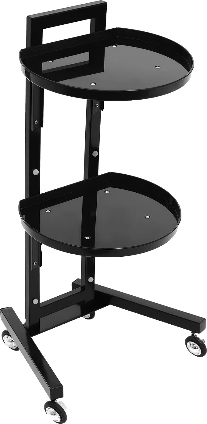 Salónny vozík, 2-úrovňový úložný priestor, ľahká mobilita, moderný dizajn, čierna farba