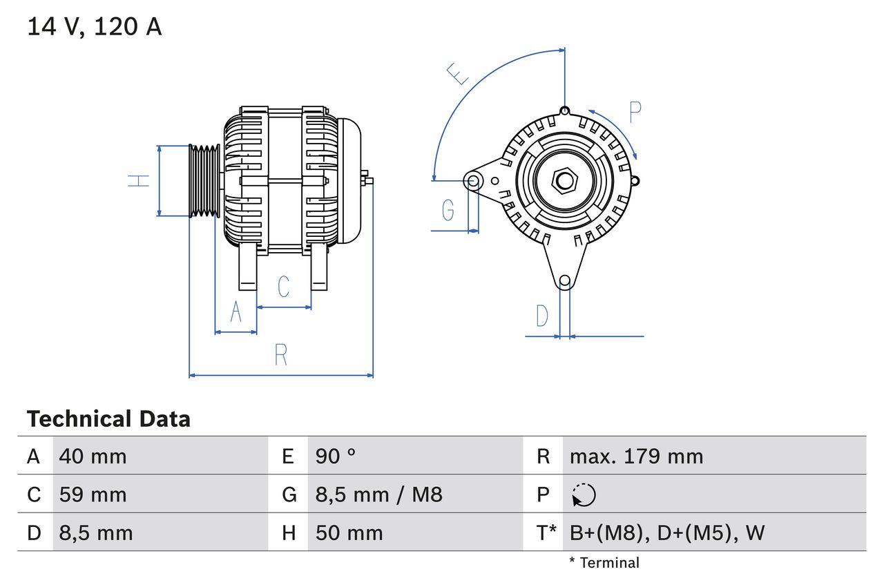 BOSCH 0 986 038 950 Generator x