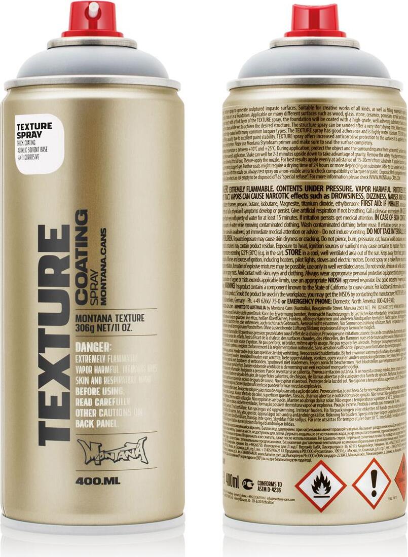 Montana Cans Strukturspray | Montana TEXTURE | Modellierbar | Grau | 400ml 415432