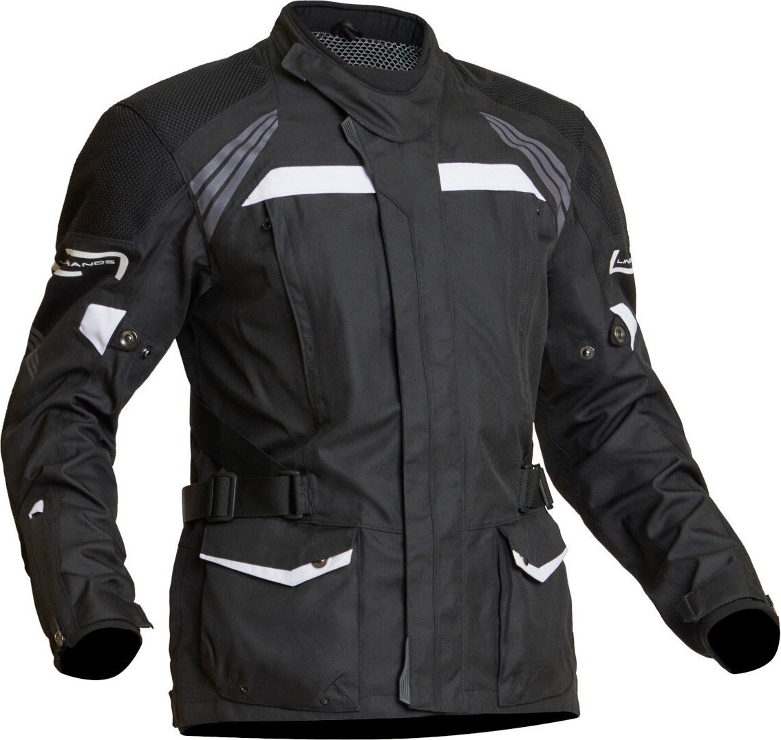 Lindstrands Transtrand wasserdichte Motorrad Textiljacke, schwarz/weiß, 54 720-21060101-54