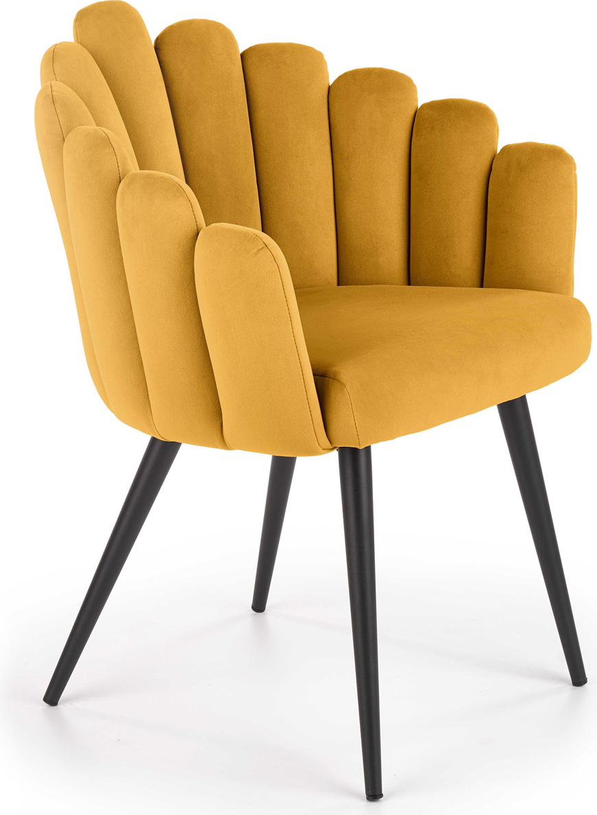 Halmar Esszimmerstuhl K410 - Senf (Velvet) / Schwarz V-CH-K/410-KR-MUSZTARDOWY