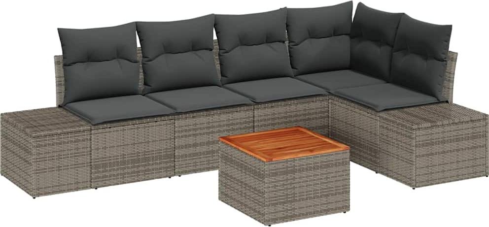 vidaXL Garten-Sofa-Set 6 pcs Grau