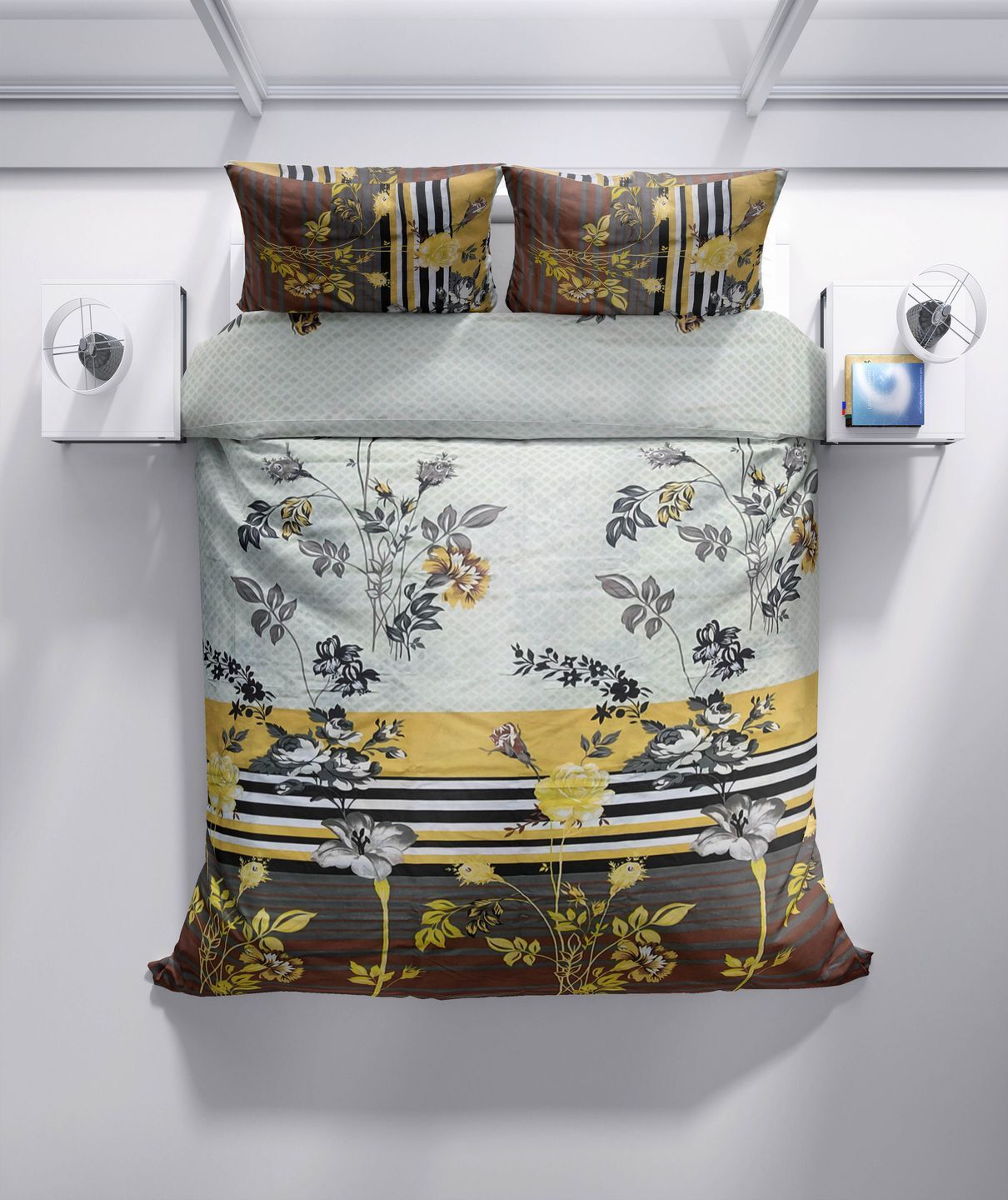 Top textil Bettlaken aus Baumwolle Verstärkung Gelbe Rose