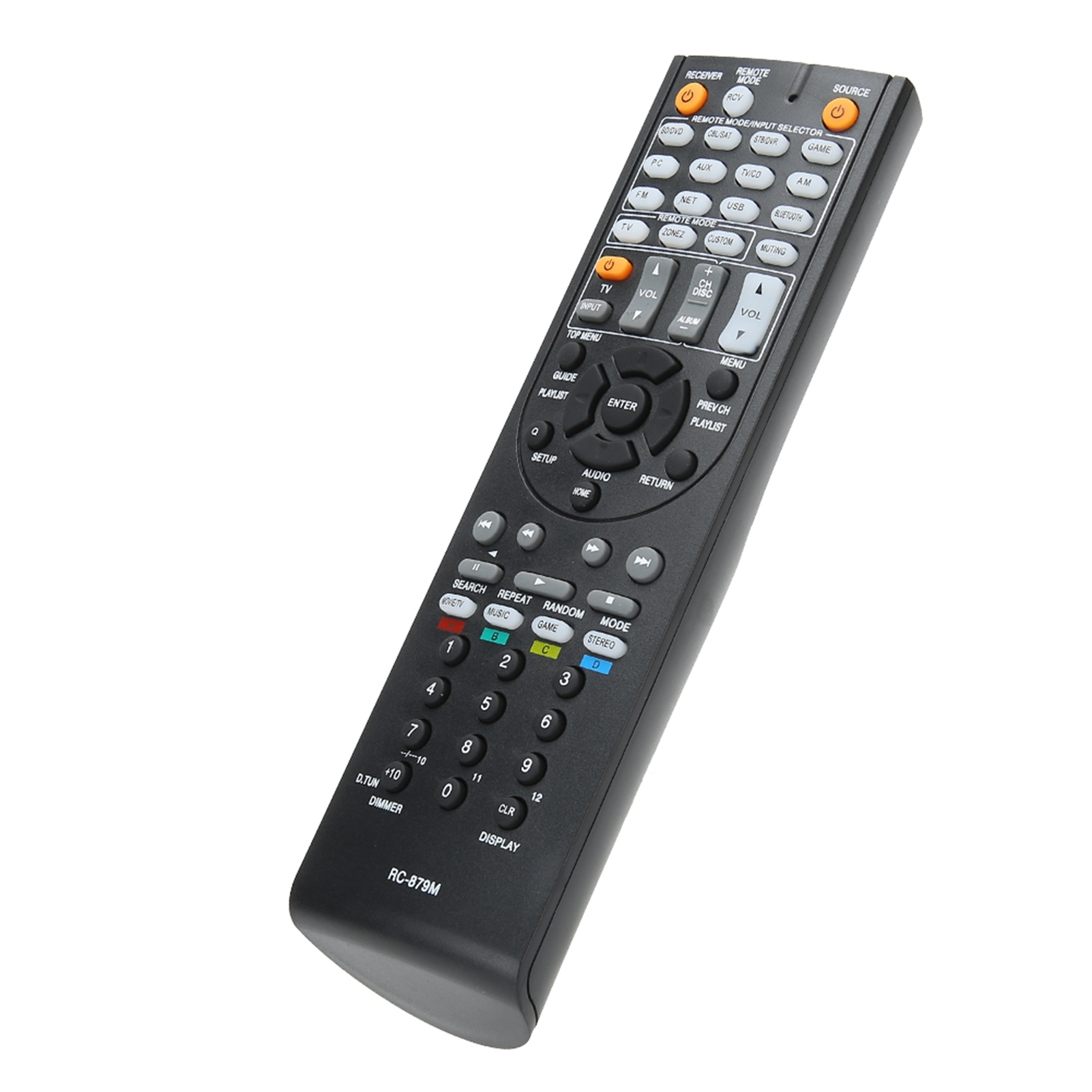 AV Receiver Remote Control, RC-879M Remote Control Replacement Is Suitable For Av Receiver Tx Nr535tx Sr333ht R393ht S3700 For Remote Control Black
