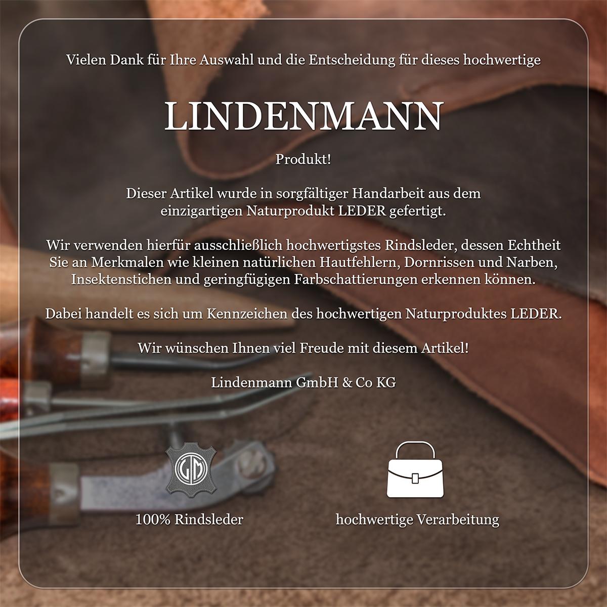 LINDENMANN Herren Ledertasche schwarz BAG-LIN-6080124-010