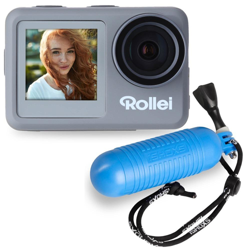 Rollei Action-Cam 9s Plus I 4K 60fps Unterwasserkamera mit Selfie-Display, Bildstabilisierung, Zeitraffer, Slow-Motion, Loop Funktion I Wasserdicht bis 10m, 65,5 x 43,8 x 26,5 mm 40329