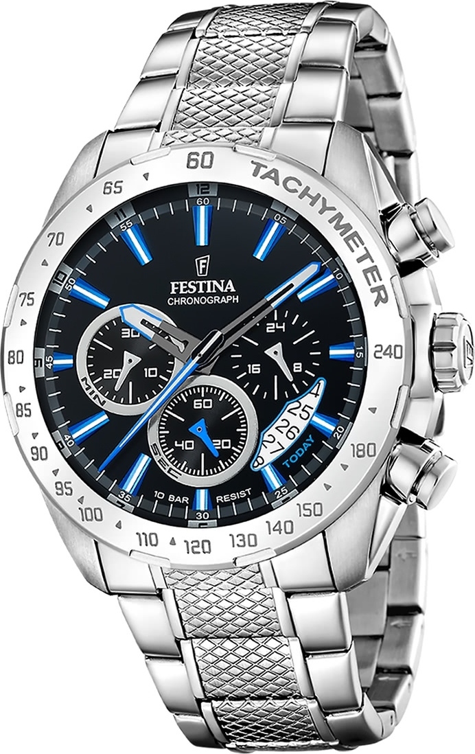 Pánske náramkové hodinky Festina z nehrdzavejúcej ocele strieborné Timeless Chronograph D2UF20668/6