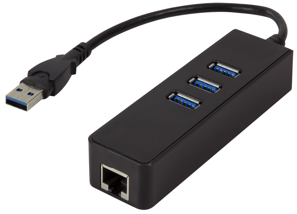 LogiLink USB3.0 3-Port Hub with Ethernet - Hub