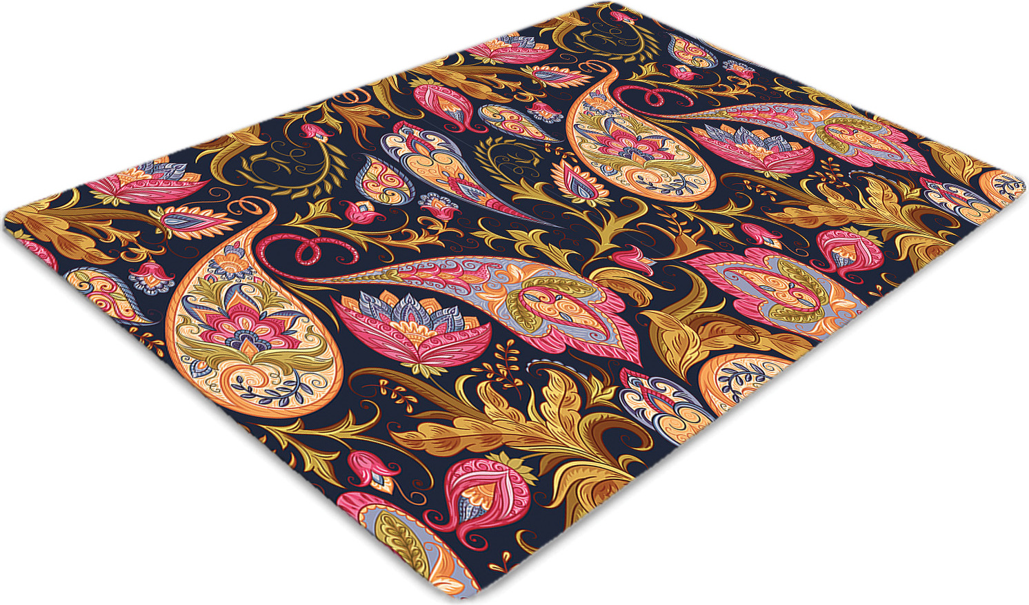 Podlahová ochranná podložka - Ochranná podložka pod stoličku - Podlahová podložka - 100x70 cm - Farebný paisley.