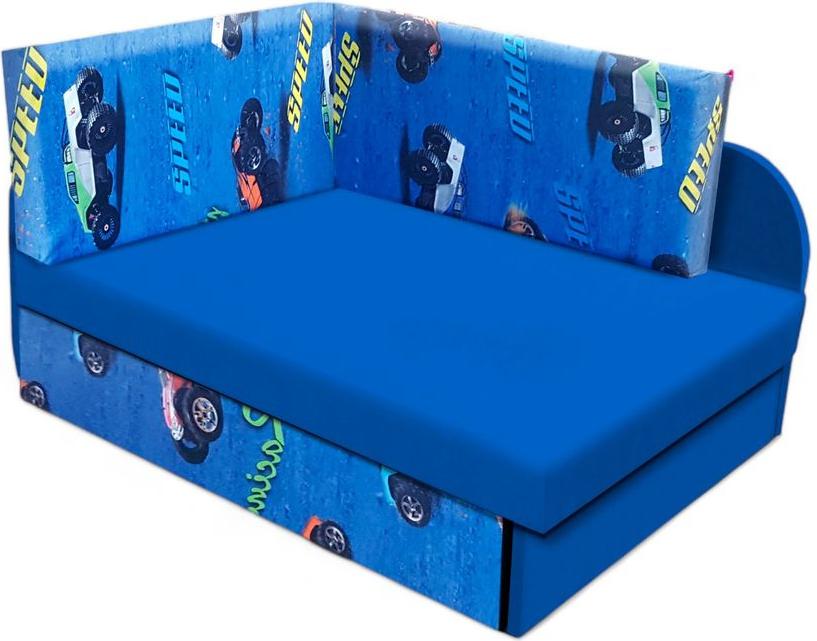 VENETI Kinderschlafsofa FATAJA - blau / Muster 5 060-02-00097