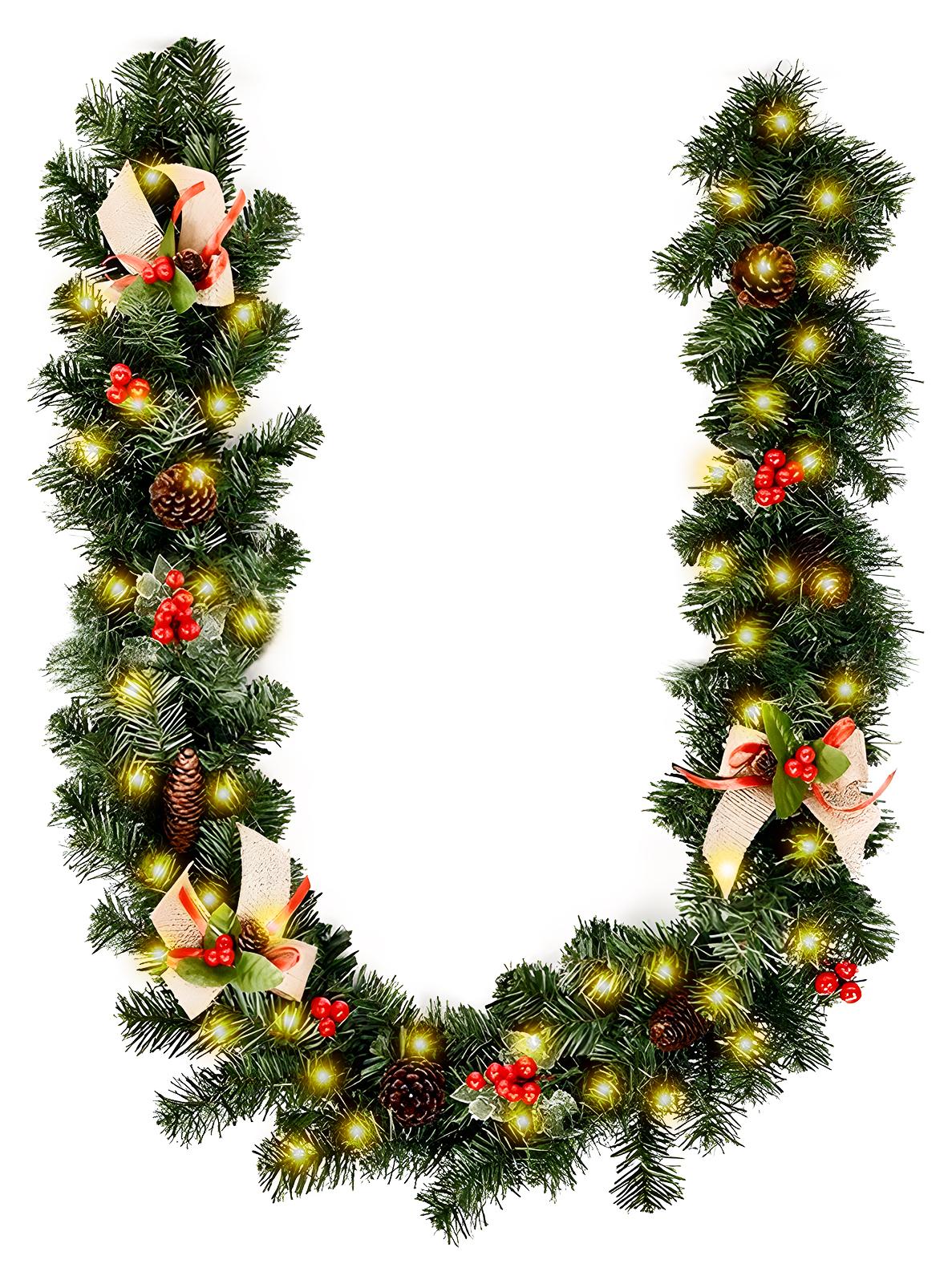 Folytiy Ghirlanda Natalizia 10 M – Blu, Larga 8,9 Cm, Per Albero, Camino, Scale E Feste