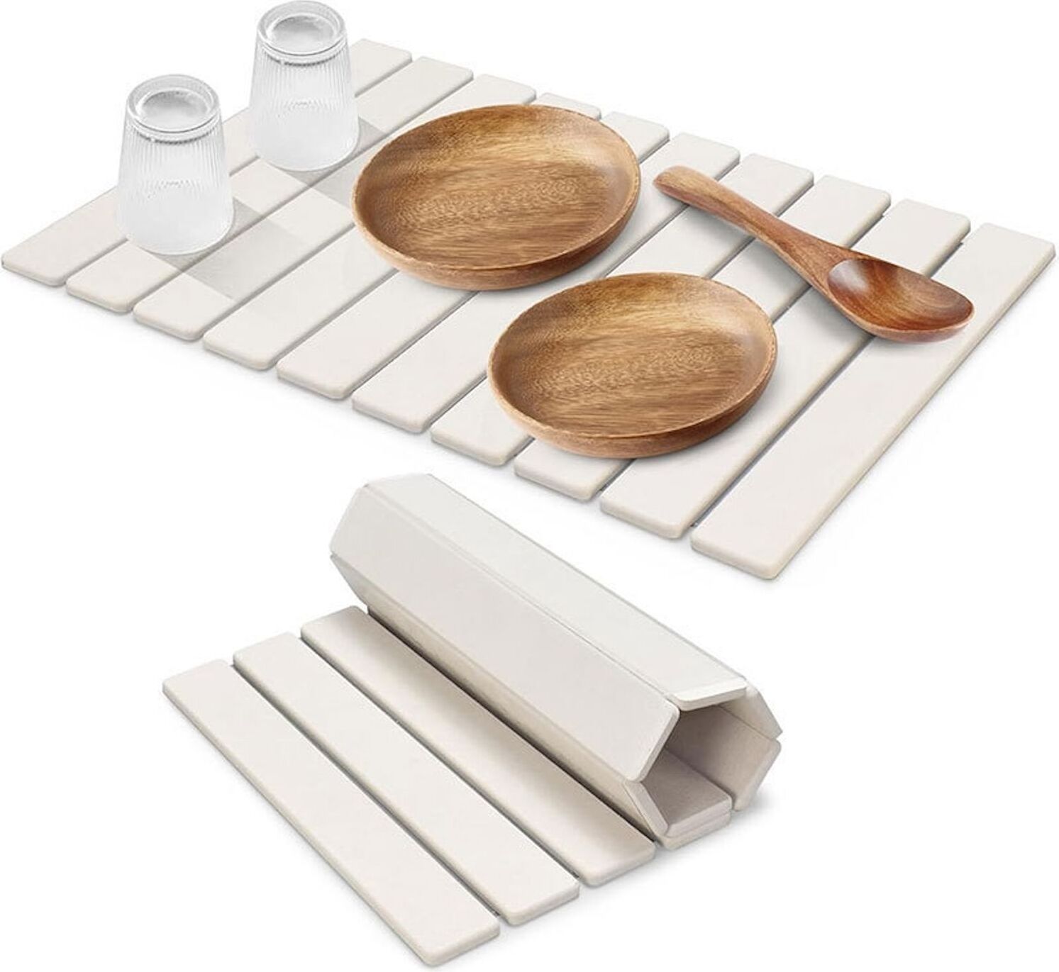 Wigento Diatomaceous Earth Faltbare Trockenmatte für Küche und Bad Dunkelgrau 106