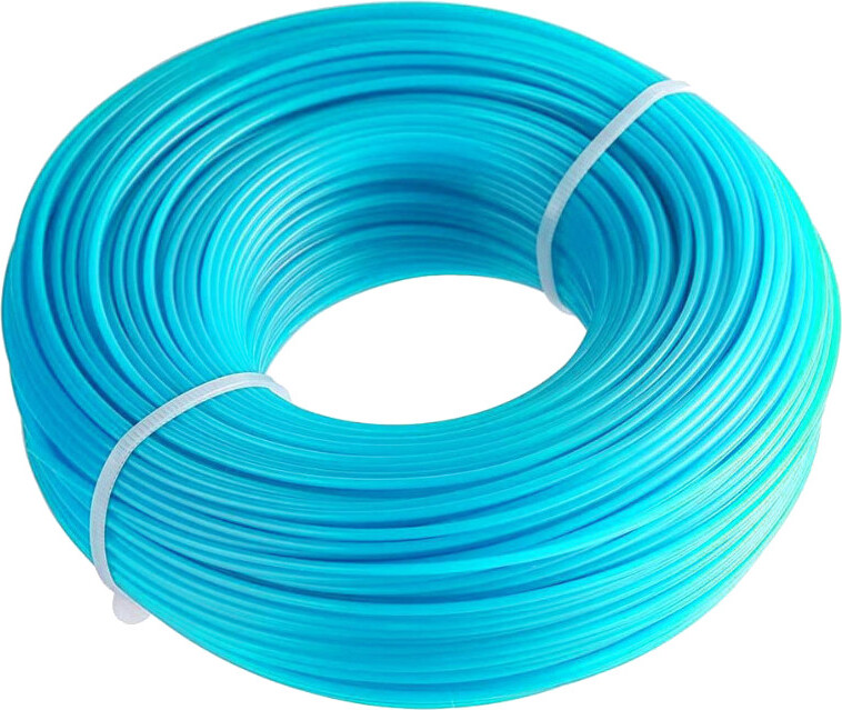 Trade-Shop Dual Trimmerschnur / Trimmerfaden / Mähfaden / Nylonfaden rund blau 200m x 2,7mm für Rasentrimmer Motorsense Freischneider / mit Stahlkern 178895757