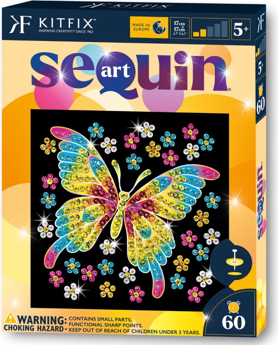 Glitzernde Pailletten-Fliege Kitfix-Set – Schmetterling 5+