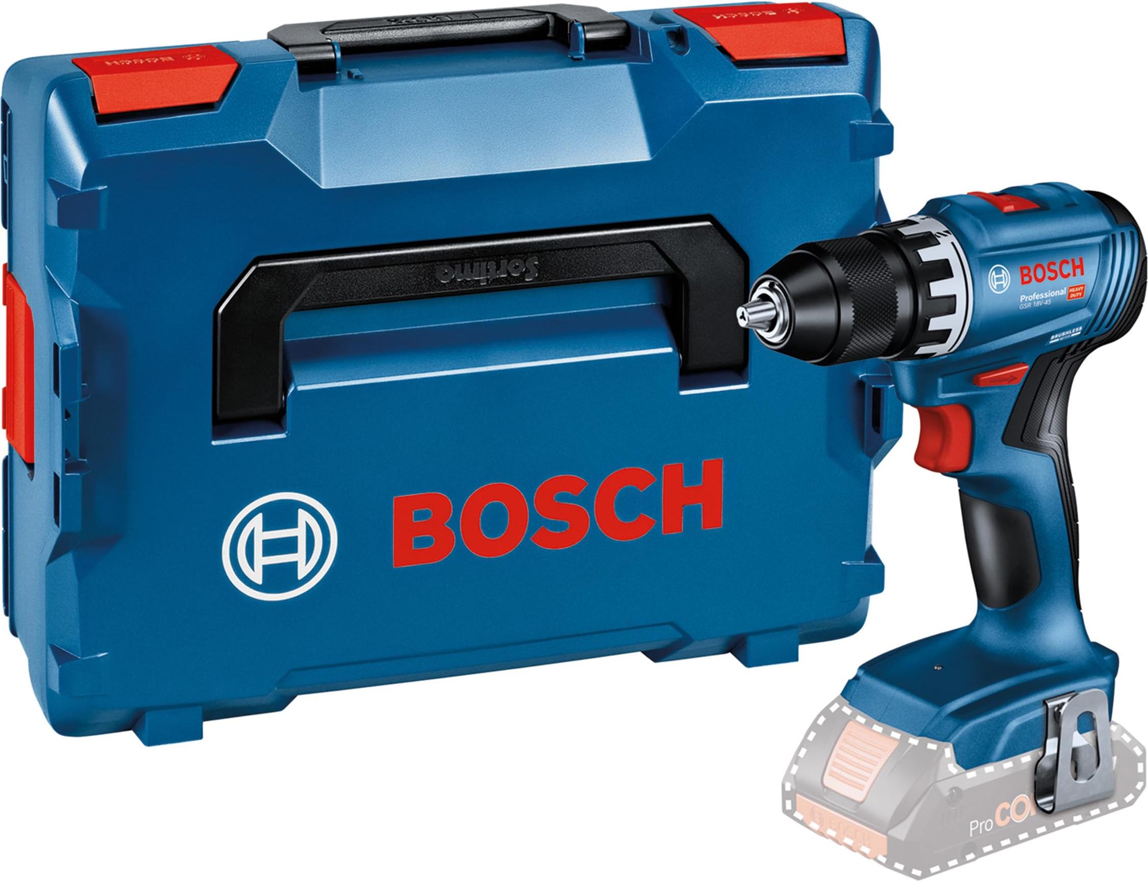 Akumulátorový vŕtací skrutkovač Bosch GSR 18V-45 18 V 45 Nm ( 06019K3201 ) Brushless + L-Boxx - bez akumulátora, bez nabíjačky