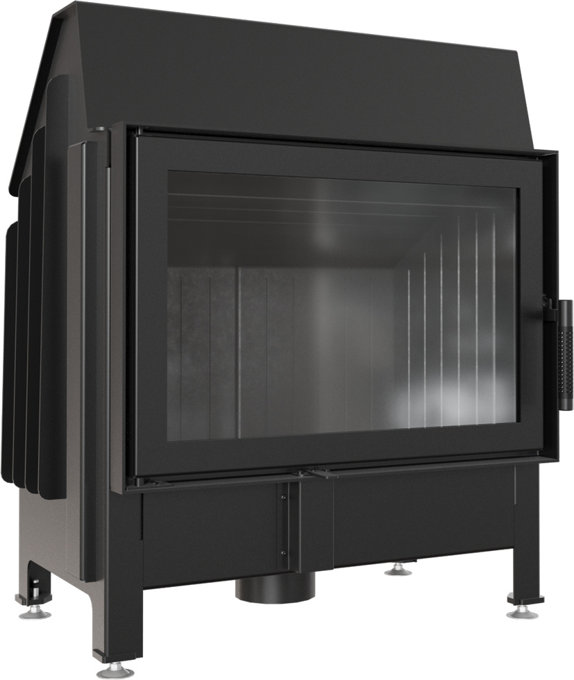Oceľový krb Zibi 11 kW Ø 180 Čierny termotec so zatváraním dverí