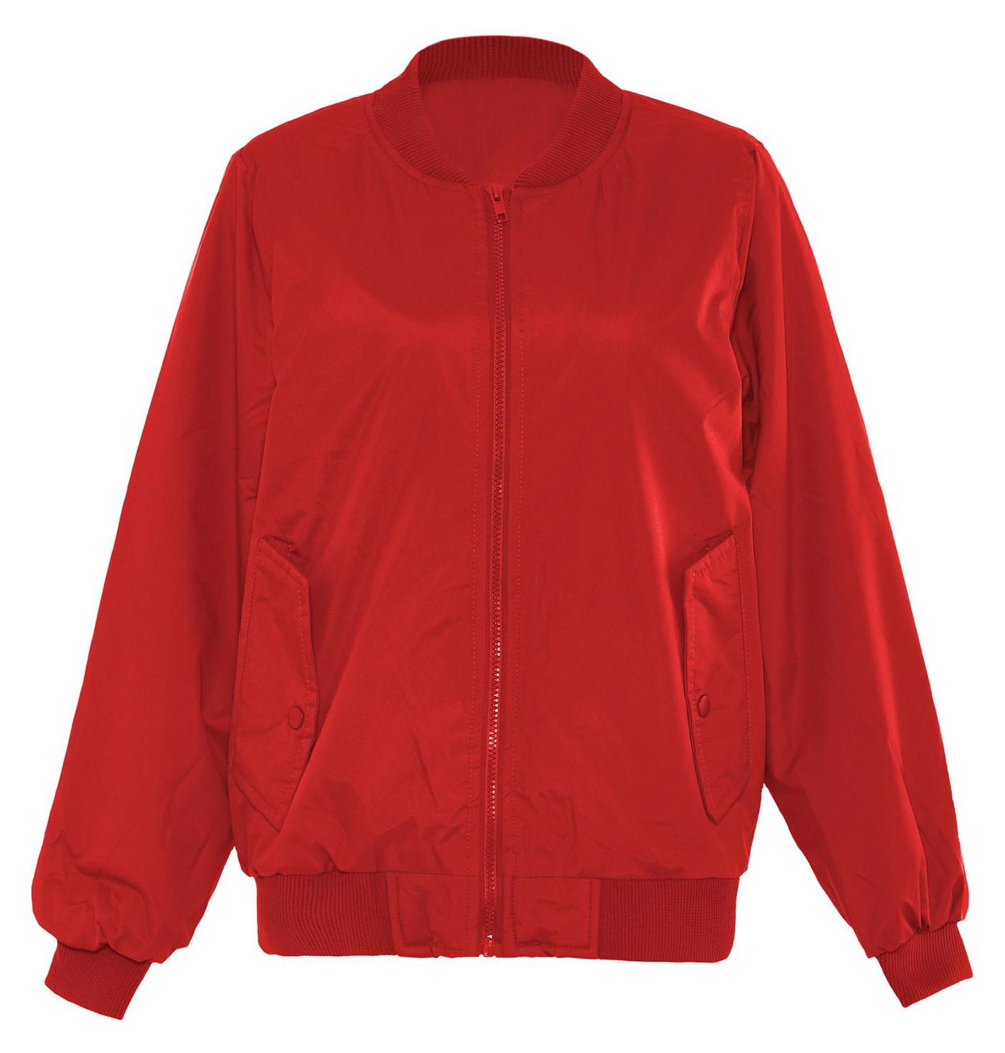 CALEY Damen Blouson Rot Gr. M mit Druckknopf-Pattentaschen und Rippenbündchen