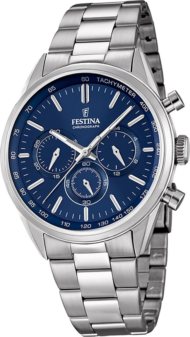Festina pánske hodinky z nehrdzavejúcej ocele F16820/2 Quartz náramkové hodinky strieborné športové D2UF16820/2