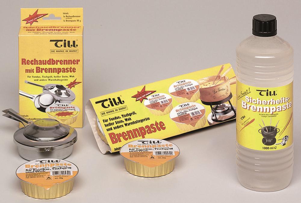 TILL-ZÜNDFIX Pastenbrenner verchromt silber 1 Dose Brennpaste 546