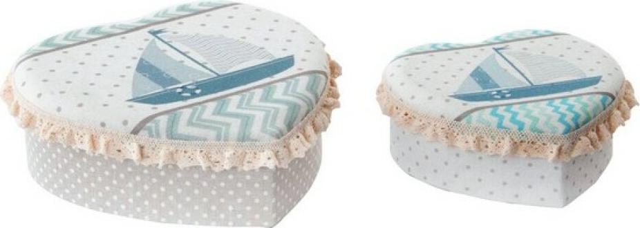 Box-Schmuckkästchen DKD Home Decor Polyester Pappe (2 pcs) (14,5 x 6 x 14,5 cm) (19 x 10 x 7 cm) METI_LM139620